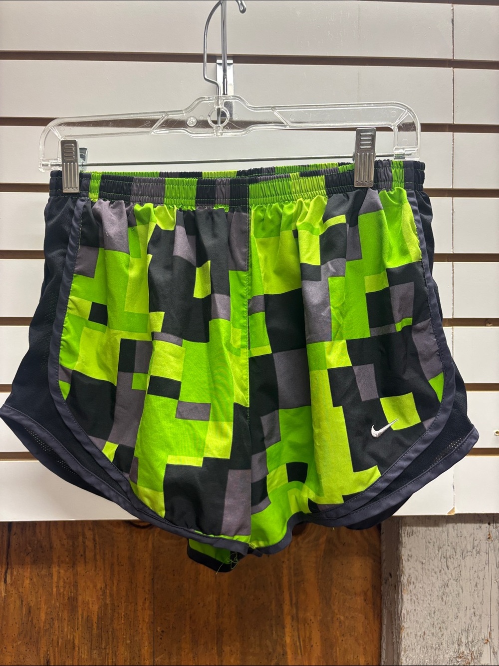 Nike Dri-Fit Neon Green Pixel-Block Athletic Shorts